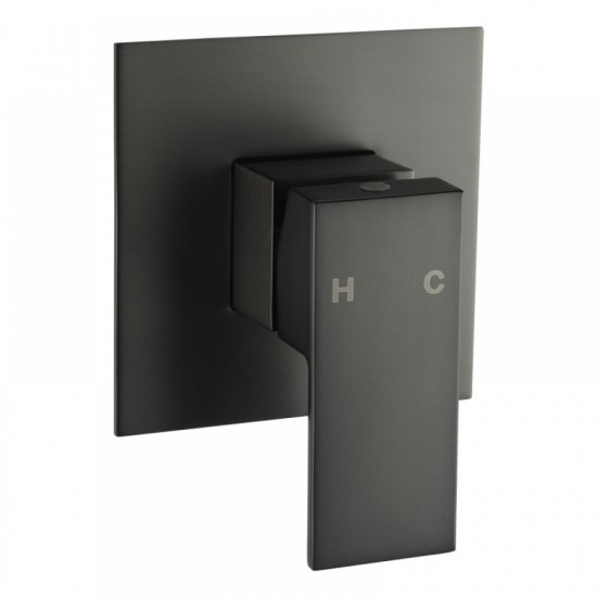 Ottimo/Omar Gunmetal Grey Square Shower Bath Mixer Tap